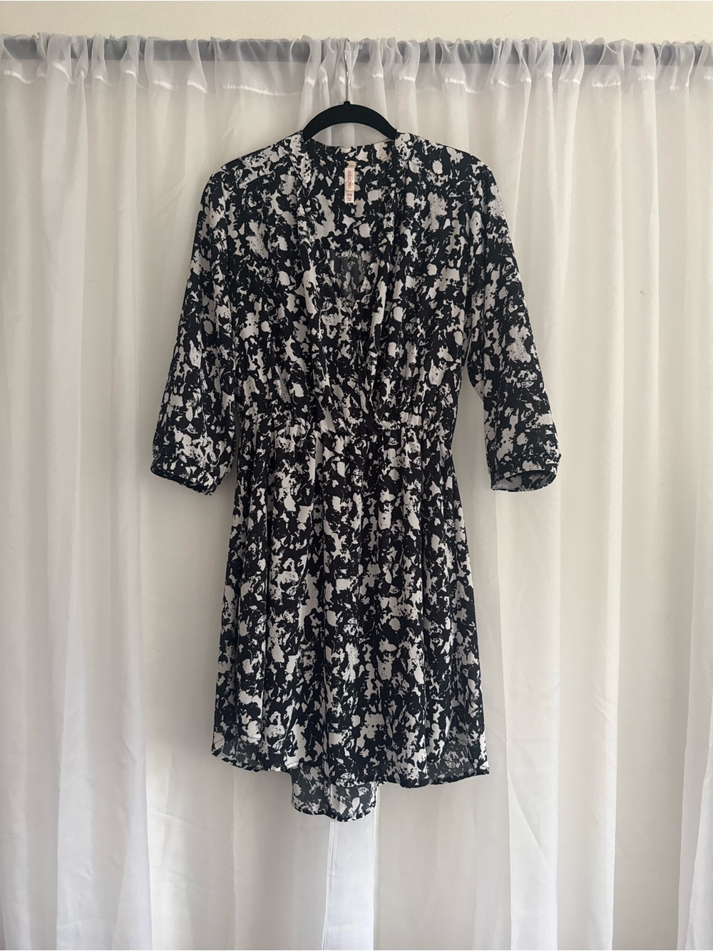 Xhilaration Black and White Floral Mini Dress